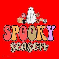 Spooky Season Floral Hippie Ghost Santa Hat thumb 1