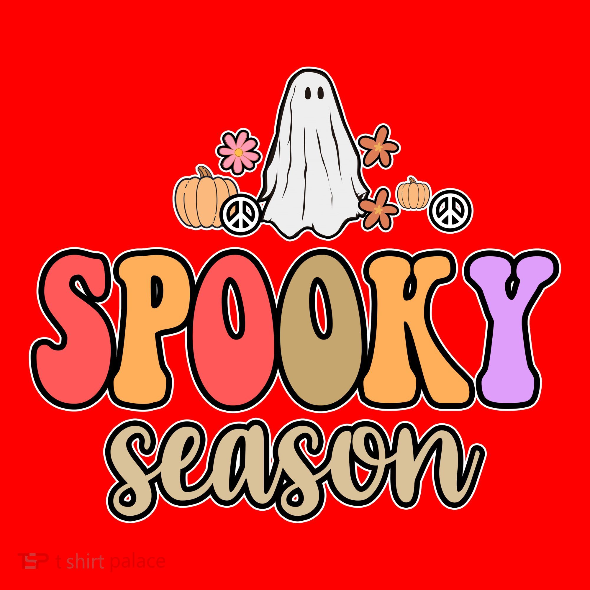 Spooky Season Floral Hippie Ghost Santa Hat