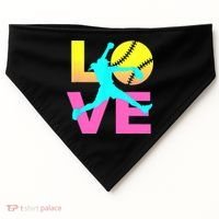 Softball Sport Love Hobby USA-Made Doggie Bandana thumb 0
