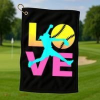 Softball Sport Love Hobby Golf Towel thumb 1