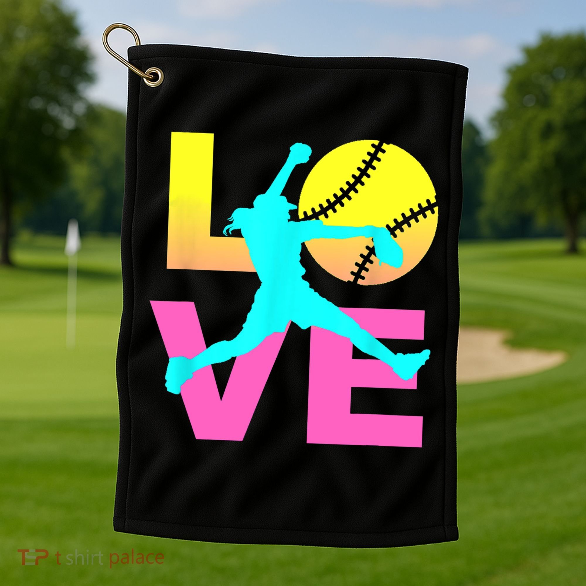Softball Sport Love Hobby Golf Towel