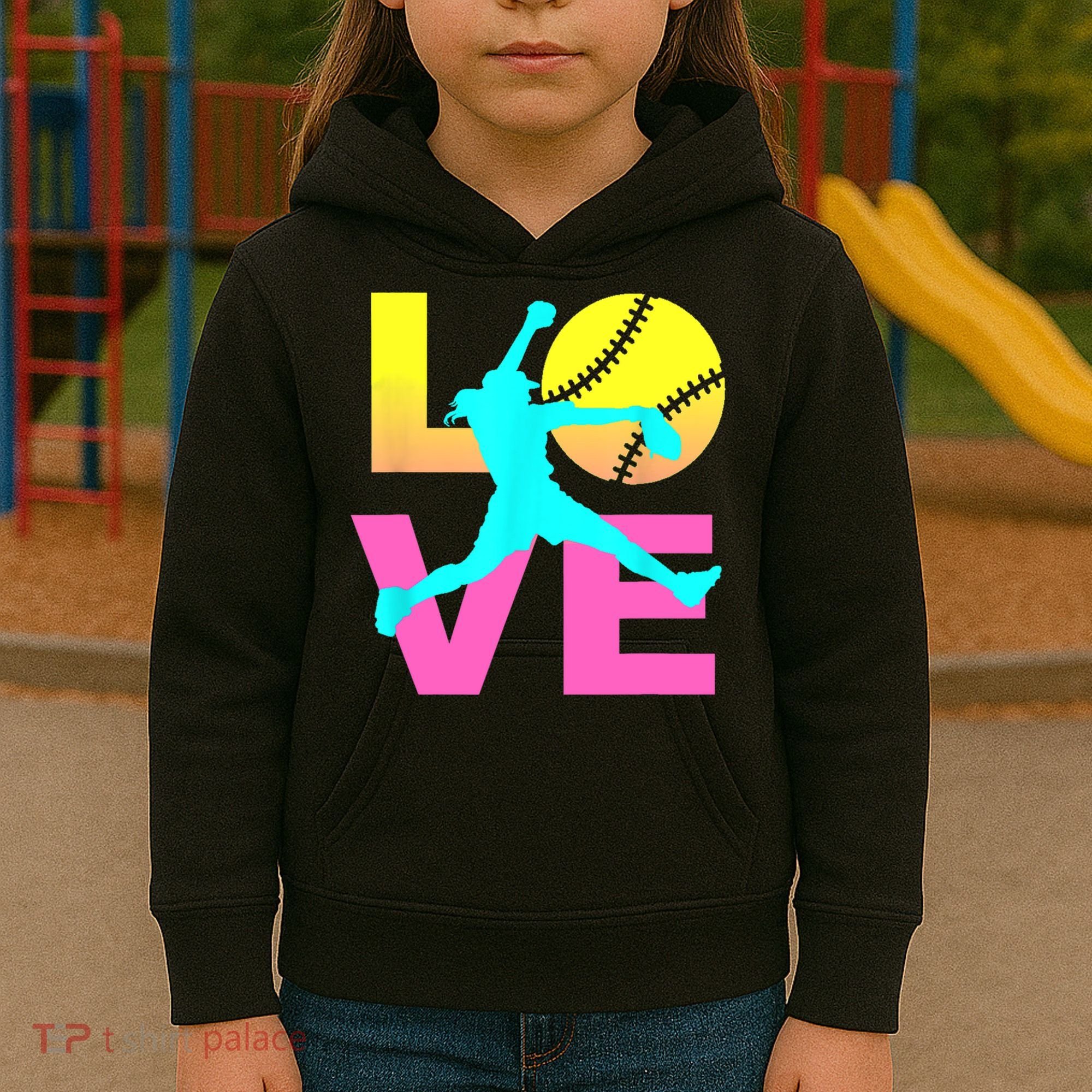 Softball Sport Love Hobby Kids Hoodie
