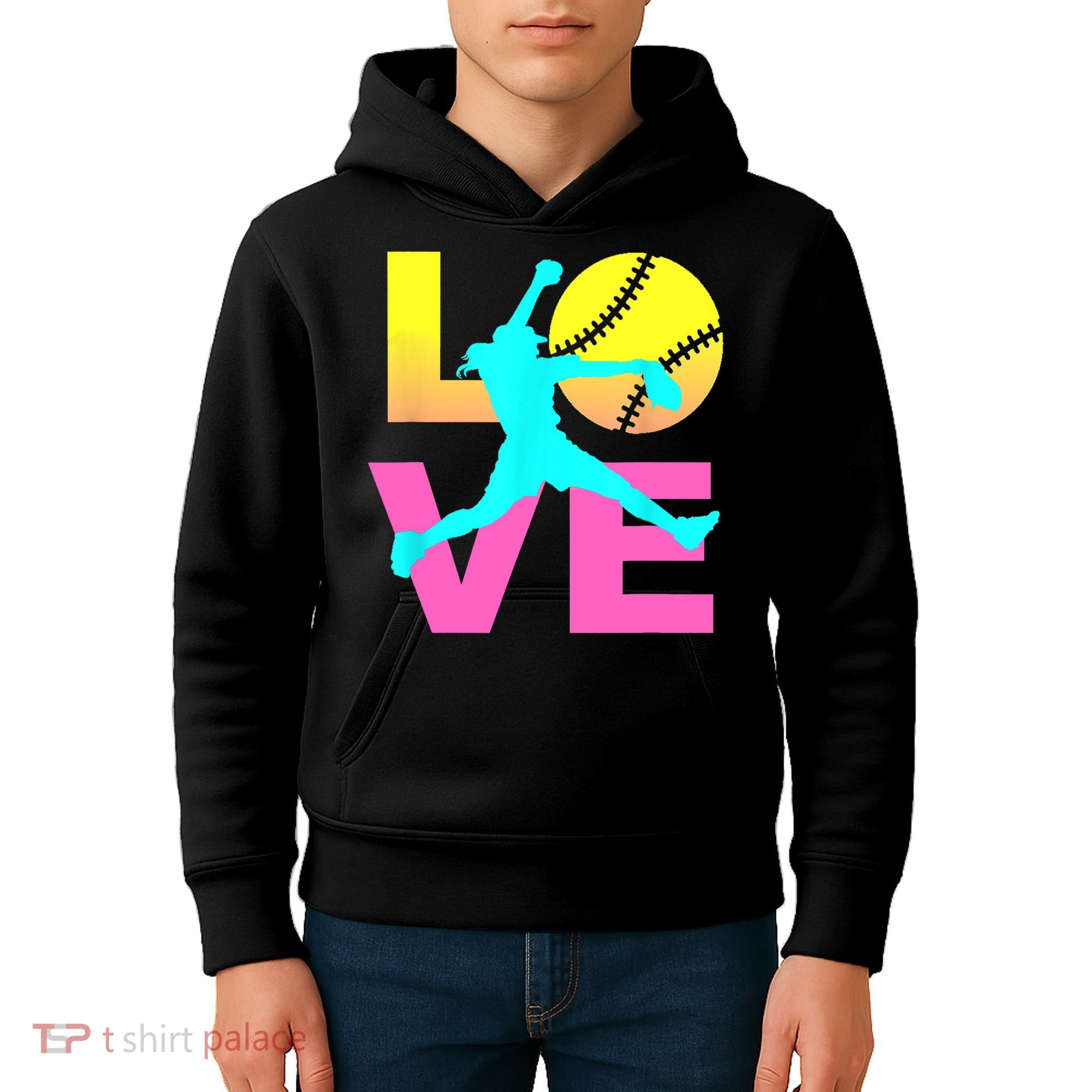 Softball Sport Love Hobby Kids Hoodie