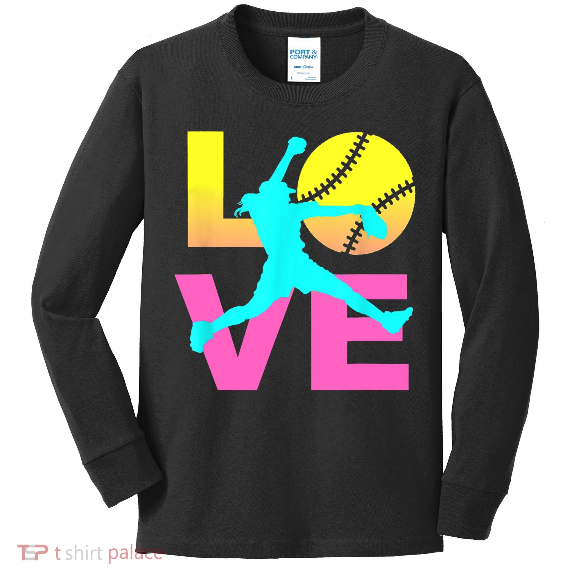 Softball Sport Love Hobby Kids Long Sleeve Shirt