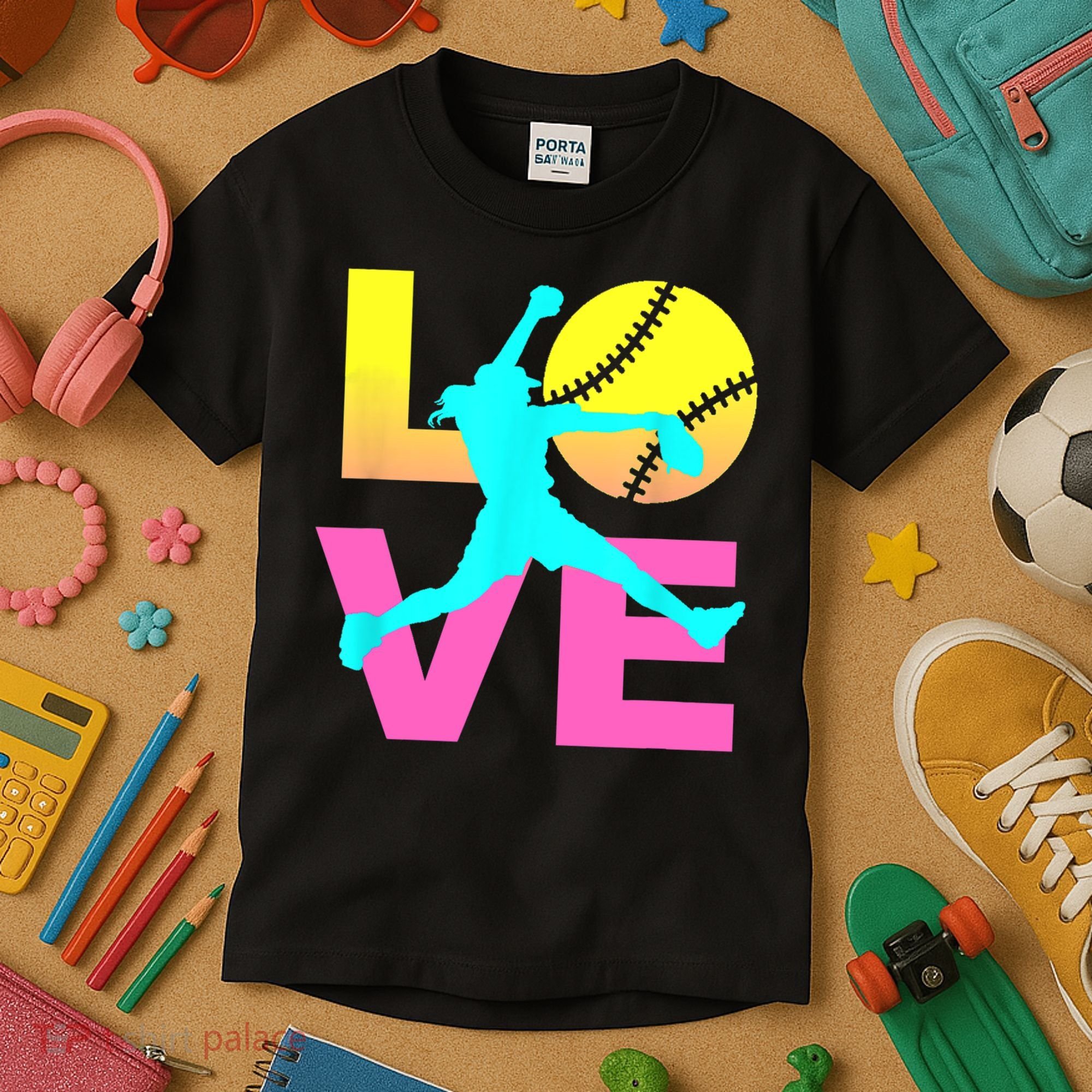 Softball Sport Love Hobby Kids T-Shirt