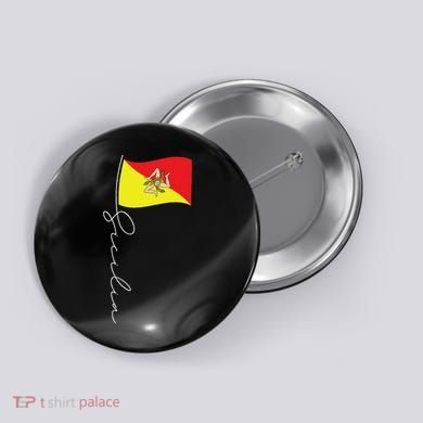 Sicily Signature Flag Pole Elegant Patriotic Sicilian Flag Button