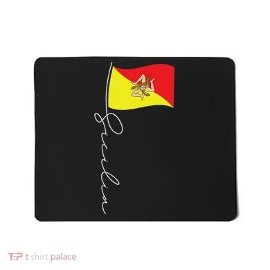 Sicily Signature Flag Pole Elegant Patriotic Sicilian Flag Mousepad