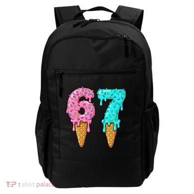 Six Seven Funny 67 Ice Cream Cone Drip Meme Backpack