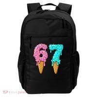 Six Seven Funny 67 Ice Cream Cone Drip Meme Backpack thumb 0