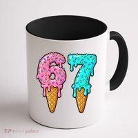Six Seven Funny 67 Ice Cream Cone Drip Meme Coffee Mug thumb 1
