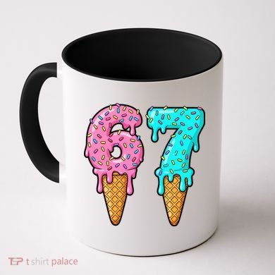 Six Seven Funny 67 Ice Cream Cone Drip Meme Coffee Mug