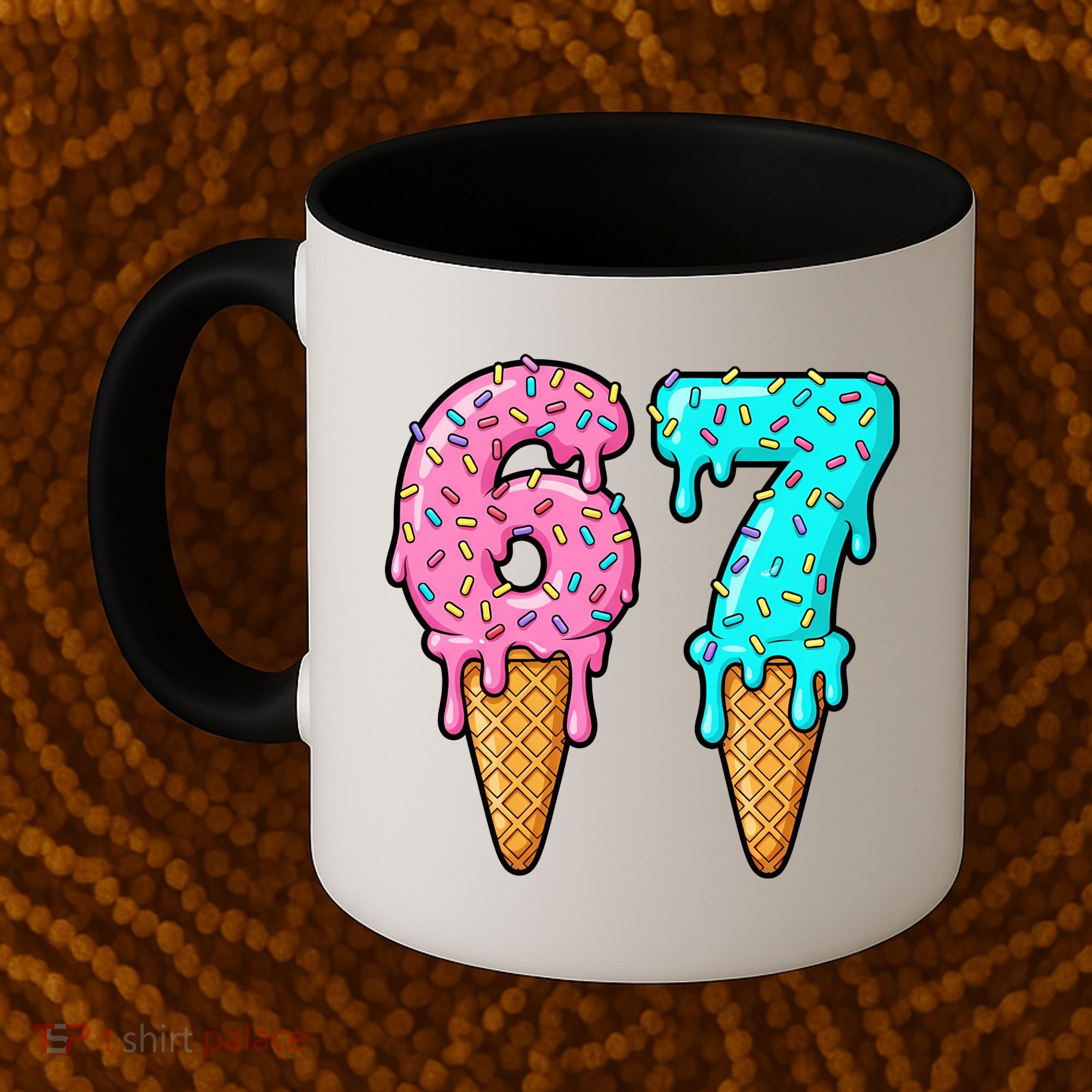 Six Seven Funny 67 Ice Cream Cone Drip Meme Coffee Mug