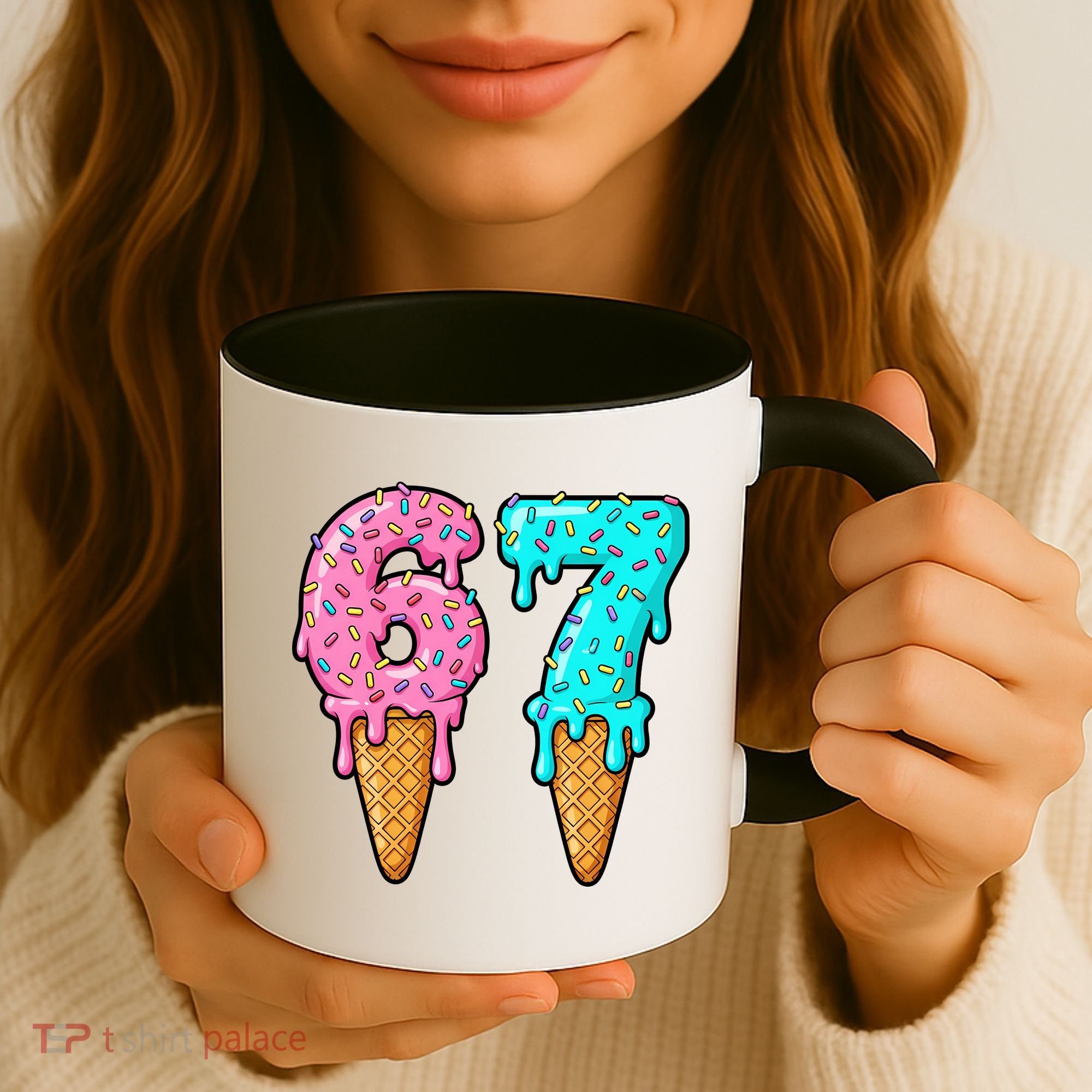 Six Seven Funny 67 Ice Cream Cone Drip Meme Coffee Mug