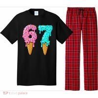 Six Seven Funny 67 Ice Cream Cone Drip Meme Pajama Set thumb 0