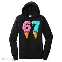 Six Seven Funny 67 Ice Cream Cone Drip Meme Women's Hoodie thumb 0