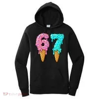 Six Seven Funny 67 Ice Cream Cone Drip Meme Women's Hoodie thumb 0