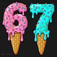 Six Seven Funny 67 Ice Cream Cone Drip Meme Women's Hoodie thumb 2