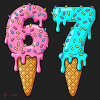 Six Seven Funny 67 Ice Cream Cone Drip Meme Hat thumb 2