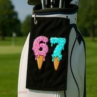Six Seven Funny 67 Ice Cream Cone Drip Meme Golf Towel thumb 2