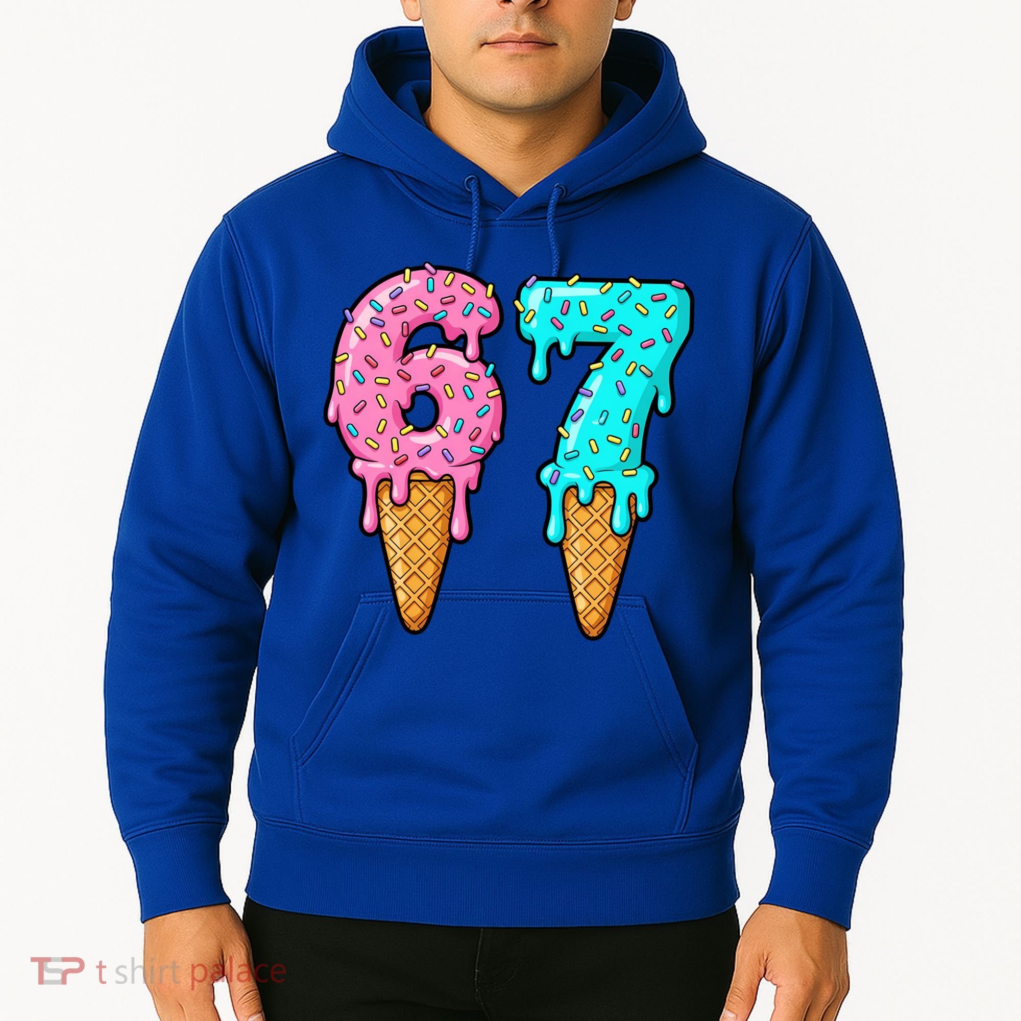 Six Seven Funny 67 Ice Cream Cone Drip Meme Hoodie