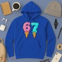 Six Seven Funny 67 Ice Cream Cone Drip Meme Hoodie thumb 3