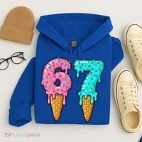 Six Seven Funny 67 Ice Cream Cone Drip Meme Hoodie thumb 4