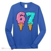 Six Seven Funny 67 Ice Cream Cone Drip Meme Long Sleeve Shirt thumb 0