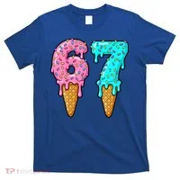 Six Seven Funny 67 Ice Cream Cone Drip Meme T-Shirt thumb 0