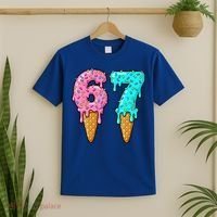 Six Seven Funny 67 Ice Cream Cone Drip Meme T-Shirt thumb 2