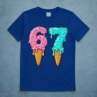 Six Seven Funny 67 Ice Cream Cone Drip Meme T-Shirt thumb 5