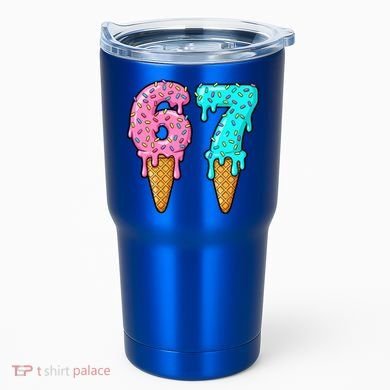 Six Seven Funny 67 Ice Cream Cone Drip Meme Tumbler