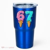 Six Seven Funny 67 Ice Cream Cone Drip Meme Tumbler thumb 0