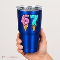 Six Seven Funny 67 Ice Cream Cone Drip Meme Tumbler thumb 2