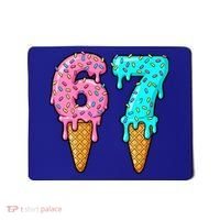Six Seven Funny 67 Ice Cream Cone Drip Meme Mousepad thumb 0