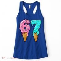 Six Seven Funny 67 Ice Cream Cone Drip Meme Women's Tank Top thumb 0