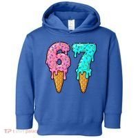 Six Seven Funny 67 Ice Cream Cone Drip Meme Toddler Hoodie thumb 0