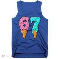 Six Seven Funny 67 Ice Cream Cone Drip Meme Tank Top thumb 0