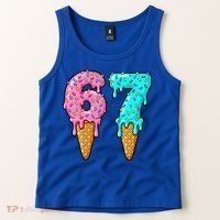 Six Seven Funny 67 Ice Cream Cone Drip Meme Tank Top thumb 2