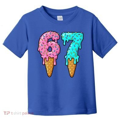 Six Seven Funny 67 Ice Cream Cone Drip Meme Toddler T-Shirt