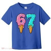 Six Seven Funny 67 Ice Cream Cone Drip Meme Toddler T-Shirt thumb 0