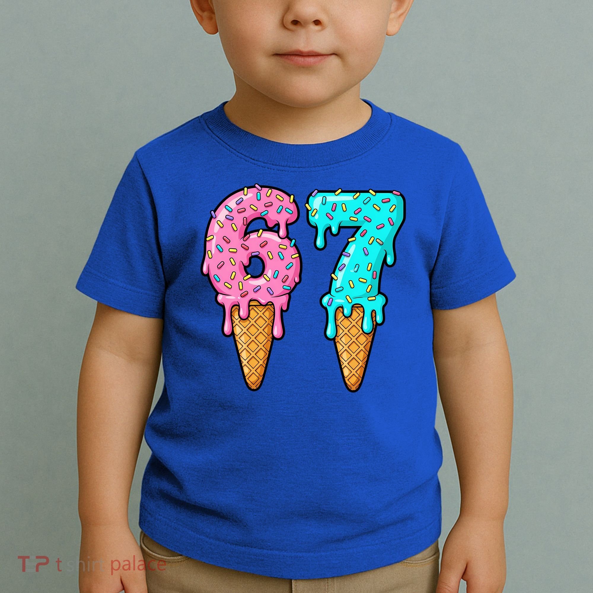 Six Seven Funny 67 Ice Cream Cone Drip Meme Toddler T-Shirt