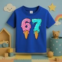 Six Seven Funny 67 Ice Cream Cone Drip Meme Toddler T-Shirt thumb 3