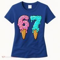 Six Seven Funny 67 Ice Cream Cone Drip Meme Women's T-Shirt thumb 0