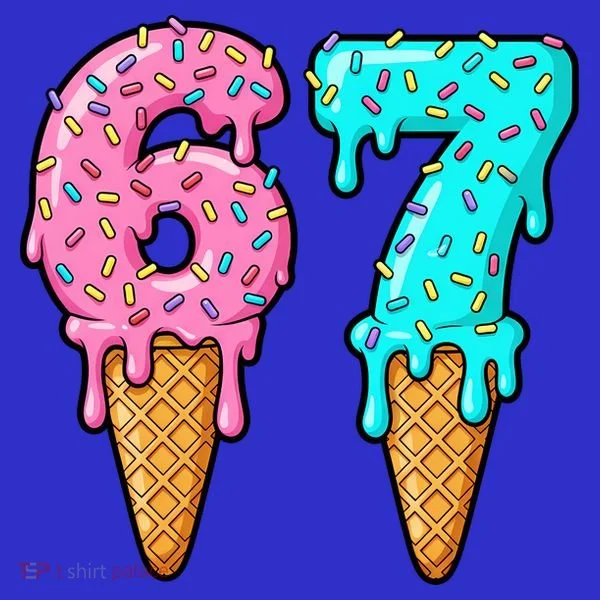 Six Seven Funny 67 Ice Cream Cone Drip Meme Women's T-Shirt