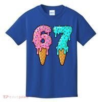 Six Seven Funny 67 Ice Cream Cone Drip Meme Kids T-Shirt thumb 0