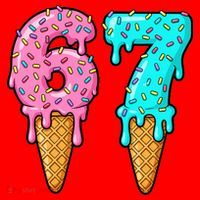 Six Seven Funny 67 Ice Cream Cone Drip Meme Santa Hat thumb 1