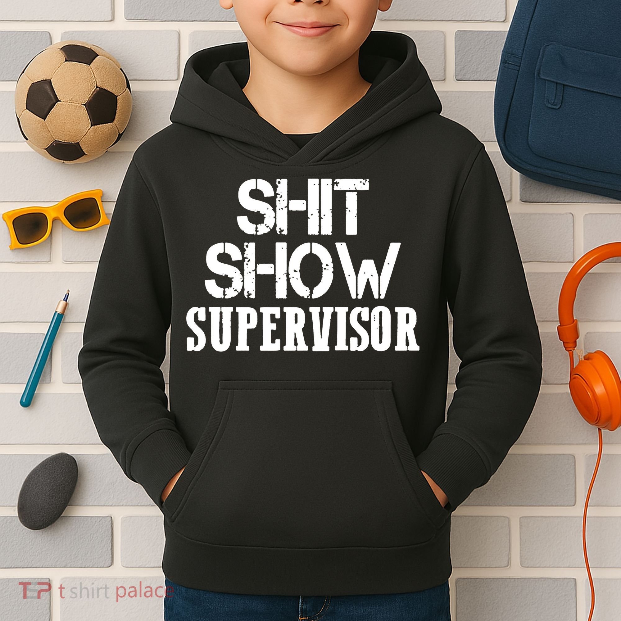 ShitShow Supervisor Funny Tee Kids Hoodie