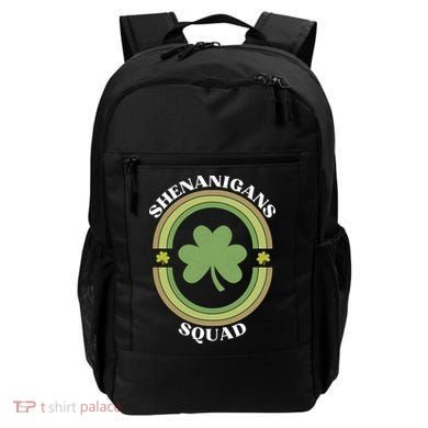 Shenanigans Squad Funny St. Patricks Day Retro Vintage Distressed Backpack