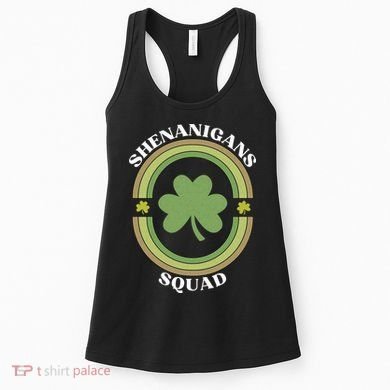 Shenanigans Squad Funny St. Patricks Day Retro Vintage Distressed Women's Tank Top