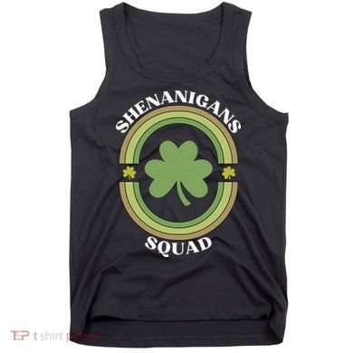 Shenanigans Squad Funny St. Patricks Day Retro Vintage Distressed Tank Top